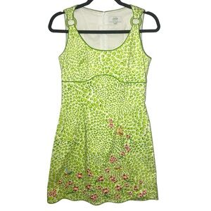 Jade Melody Tam Women's Size 6 Mini Sleeveless Sheath Dress Leaves Butterflies